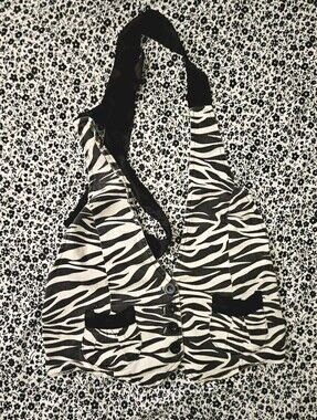 Vintage Black and White Zebra Print Halter Crop Vest Satin Trim Tripp NYC Style
